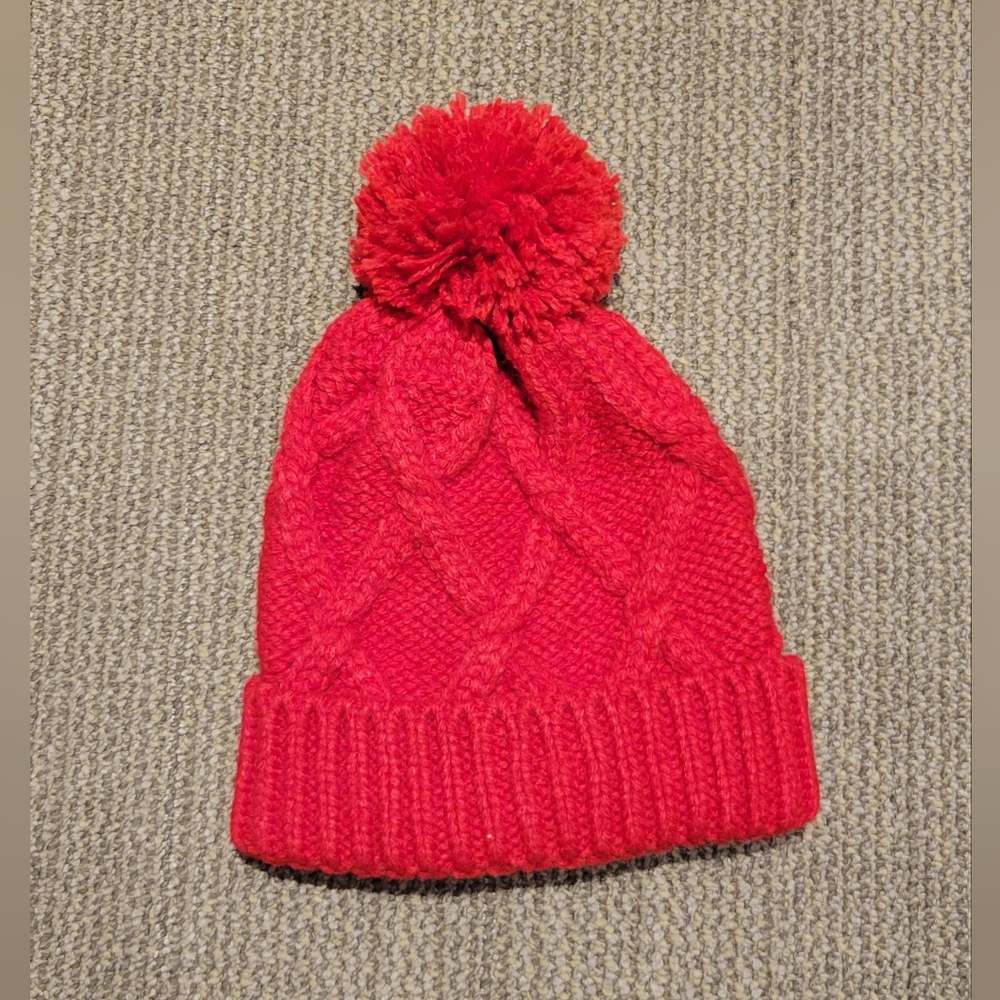 Women's Red CableKnit Winter Hat